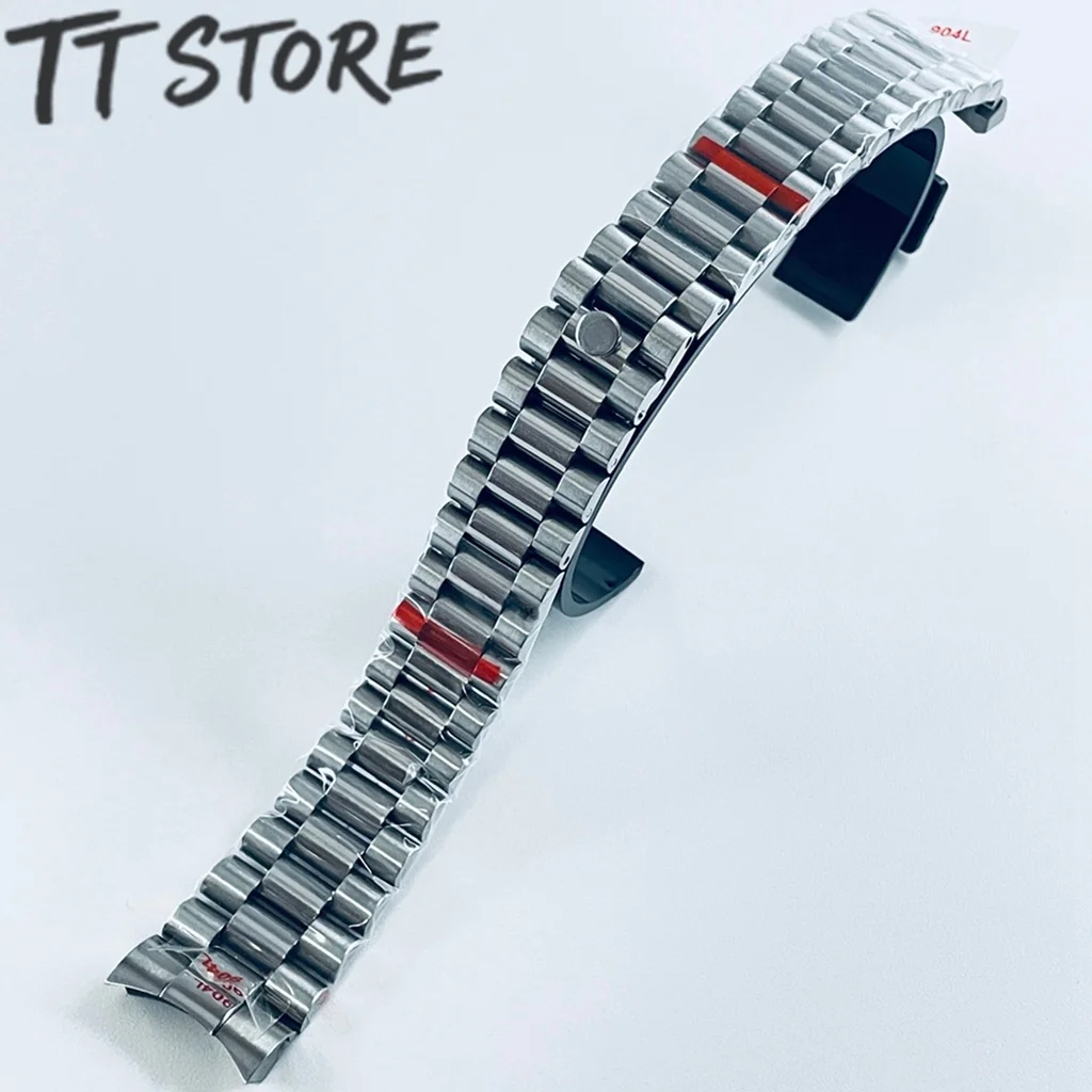 20 مللي متر منحني نهاية الرئيس حزام (استيك) ساعة ل Seiko NH35 Datejust 904L الفولاذ المقاوم للصدأ حزام ساعة اليد لسوار الرئيس الذهب الفضة