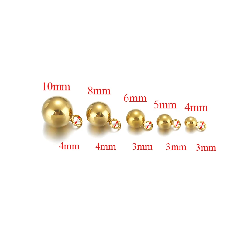 20pcs Stainless Steel Solid Ball Shaped Charms Bead Pendants  for DIY Necklaces Earrings Jewelry Making Findings Supplies