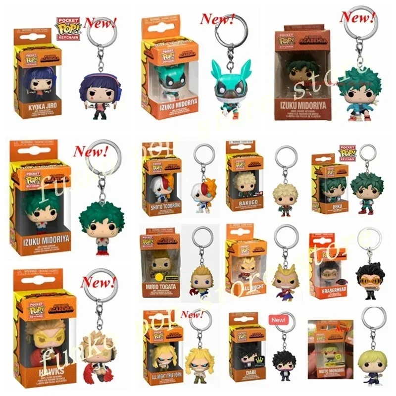 Nuevos 23 estilos FUNKO My Hero Academia Dabi Eraserhead BAKUGO PVC DEKU All Might llavero figura de acción modelo juguetes para niños