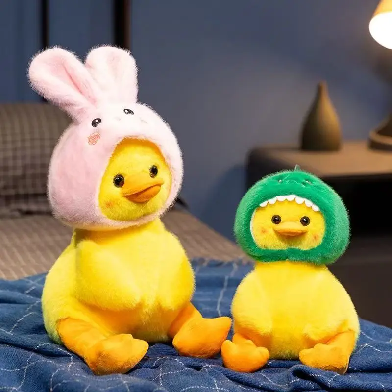 23/30cm New Simulation Transformation Duck Doll Stuffed Plush Toy Cartoon Anime Plants Cute Children's Birthday Gift Fun Doll