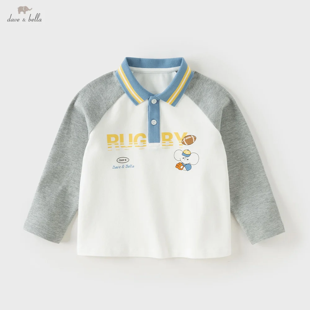 Dave Bella Boys Polo Shirts Children Autumn Clothes Spring Blouse Cotton Top Party Fashion Casual Sports Outdoor Print DB3261715