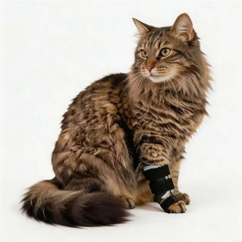 Pet Cats Front Limb Wrap Support,Secure Inner Hold and Cushioned Sleeve for Settled Indoor Rest Time and Routine Wear