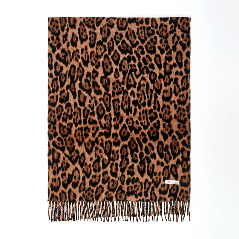 2023 New Designer Leopard Scarf Winter Warm  Shawl Luxury Wraps Fashion Women Long Blankets Scarves