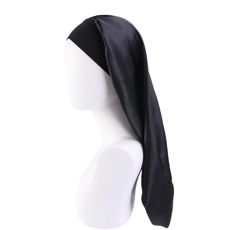 Nouveau Bonnet de nuit Long en Satin pour femmes, Bonnet de couchage soyeux avec large bande élastique, soins capillaires, Turban, tresses, cheveux bouclés, cheveux naturels