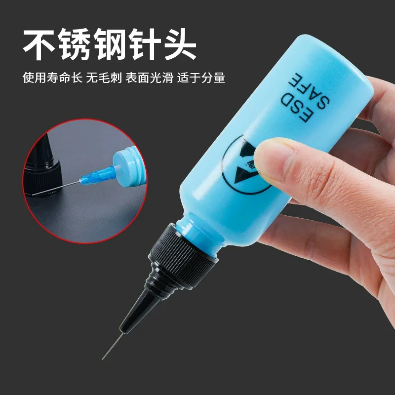 

Бутылка для ESD-раствора 100 мл/65 мл с двойной крышкой и тонким носиком, герметичная, для очистки материнских плат, клея, растворов, инструменты для дозирования растворов