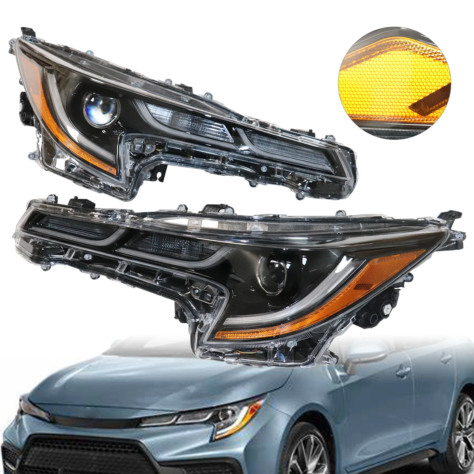 

Left / Right Headlight Headlamp LED DRL For 2020-2021 Toyota Corolla SE XLE XSE LED Headlight Assembly Car Accessories
