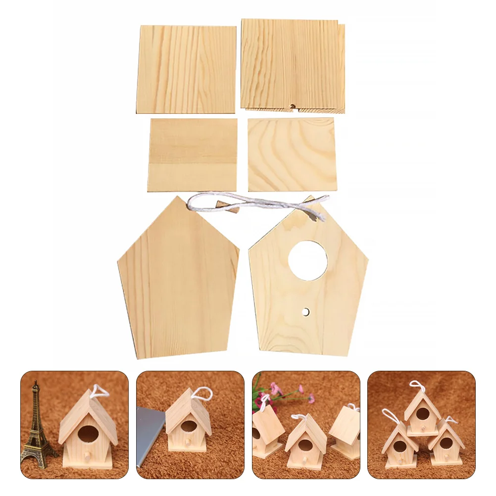 

Wooden Parrot Bird Nest Incubation Box Natural Craft Hut Durable Safe Pet Supplies Canary Parrot Lark Small Birds Living