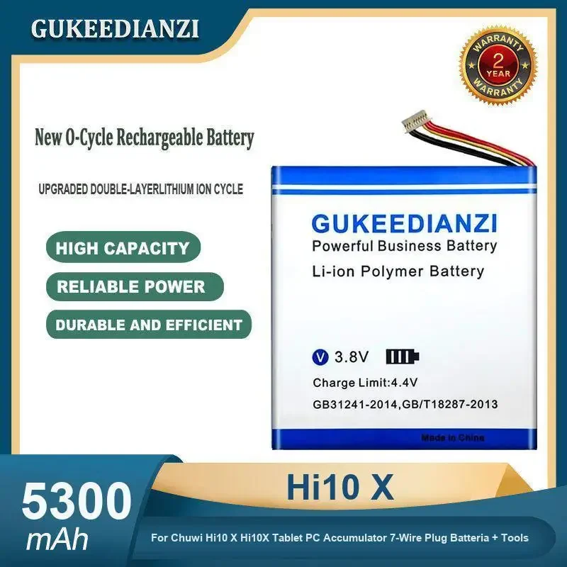 

High Capacity 5300mAh Hi10 X Laptop Battery For Chuwi Hi10 X Hi10X Tablet PC Accumulator 7-Wire Plug Batteria + Tools