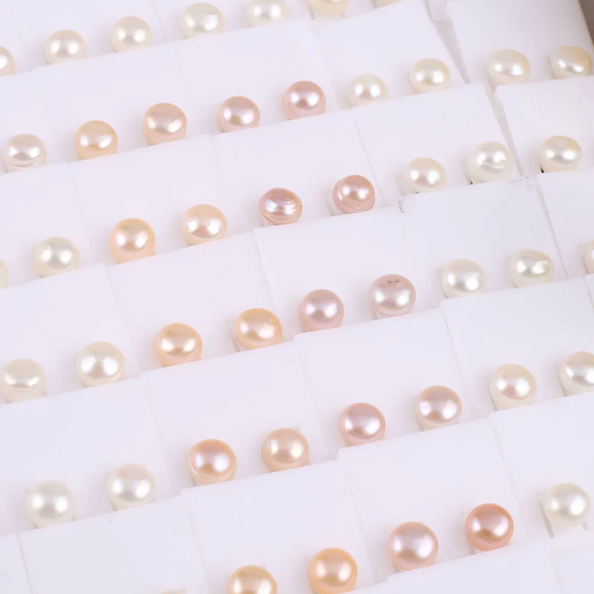 Natural Fresh Water Pearls with A Pair of Earrings Ball Shape Jewelry Accessories DIY Male Female Personality Decoration Gifts
