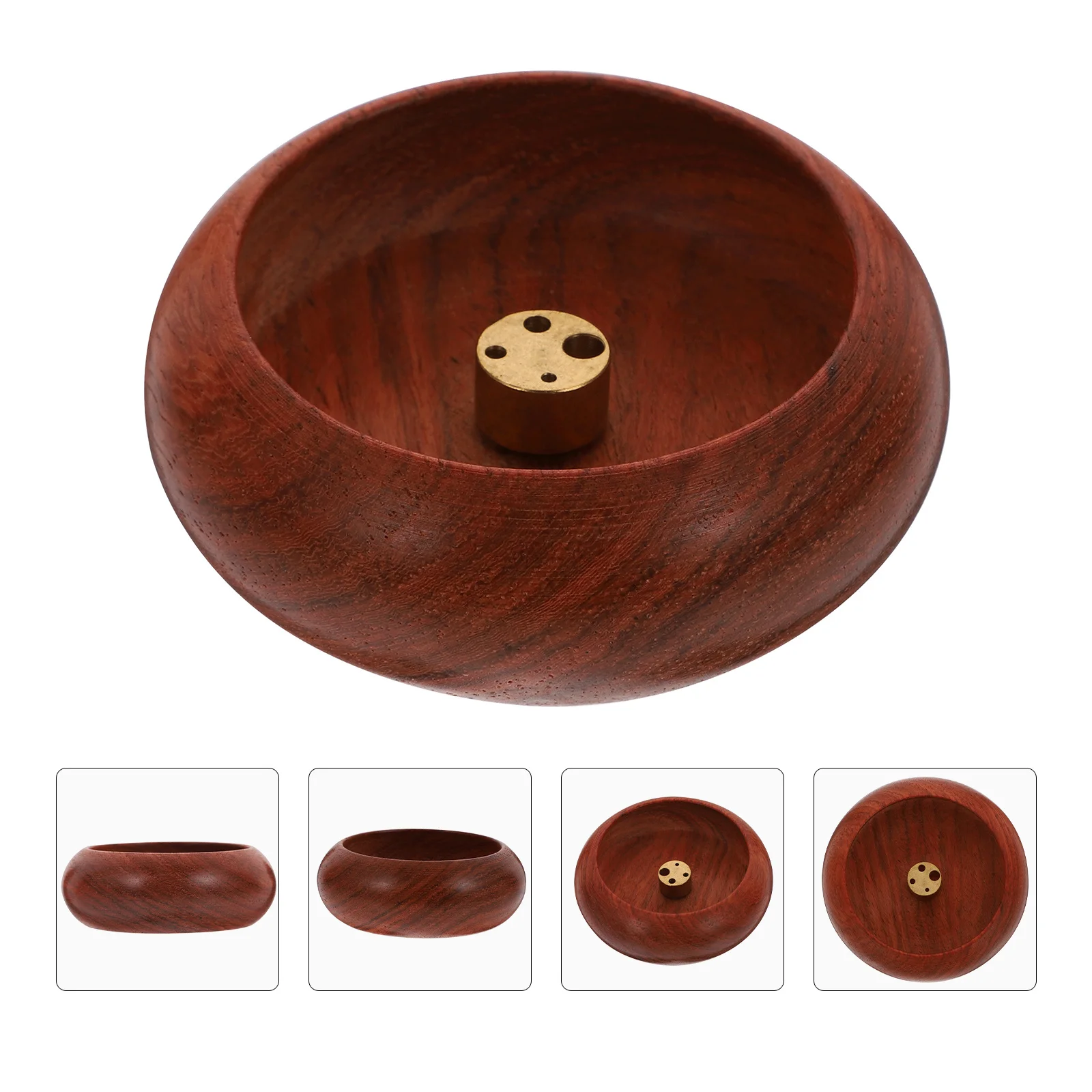 

1Pcs Rosewood Incense Holder Bowl Natural Material Desktop Decoration Simple Household Censer Chic Incense Base