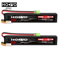 HOOVO 1300mah 11.1v Lipo Battery 3s 25c Rechargeable Battery With Mini Tamiya Connector For Racing Cars, Helicopters Airplanes