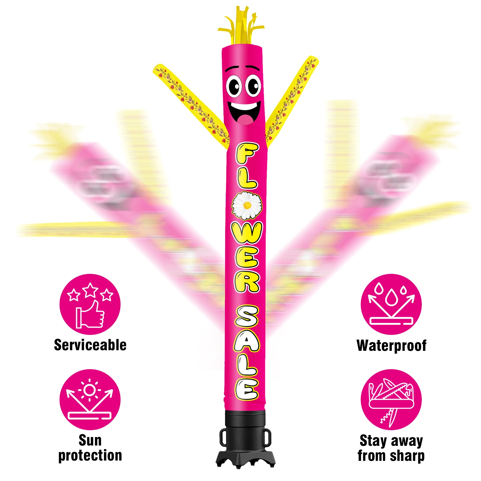 6/10/15/20FT Tall Inflatable Flower Sale Dancing Guy for Outdoor Decoration Advertising(Blower Not Included)