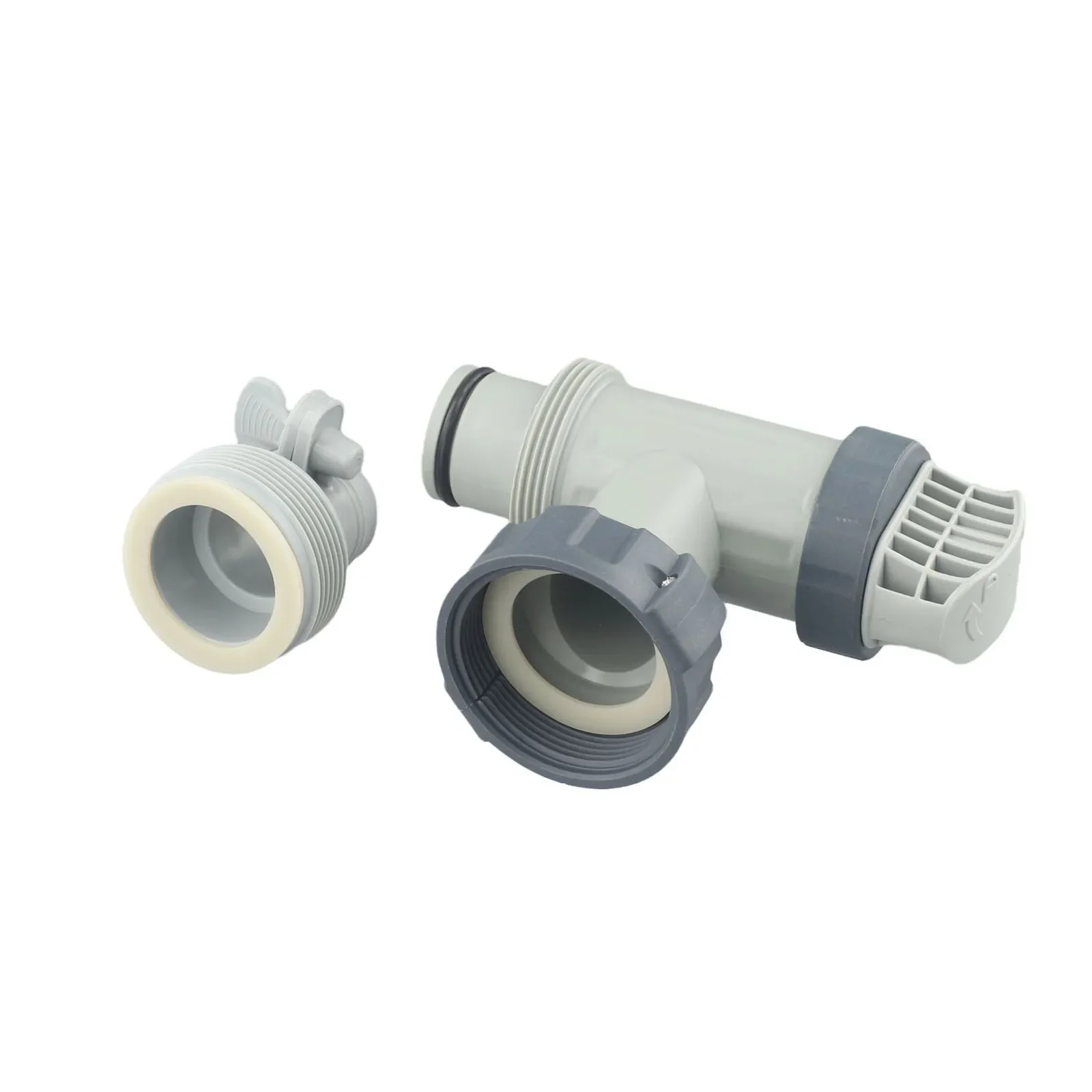 Robust Pool Plunger Valve And Type B Hose Adapter For Intex Designed For Above Ground Pools With Integrated Shut Off Valve