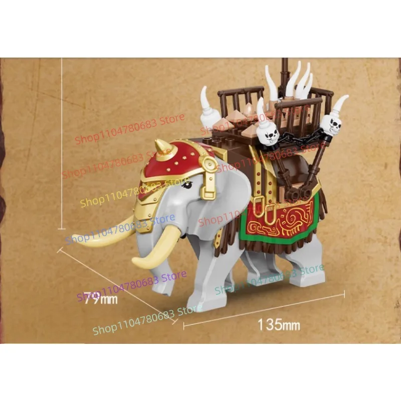 

MOC Building Blocks War Elephant Mount Mini Figure Assembly Model Display Anime Cartoon Toy Desktop Decoration Gift Collectible