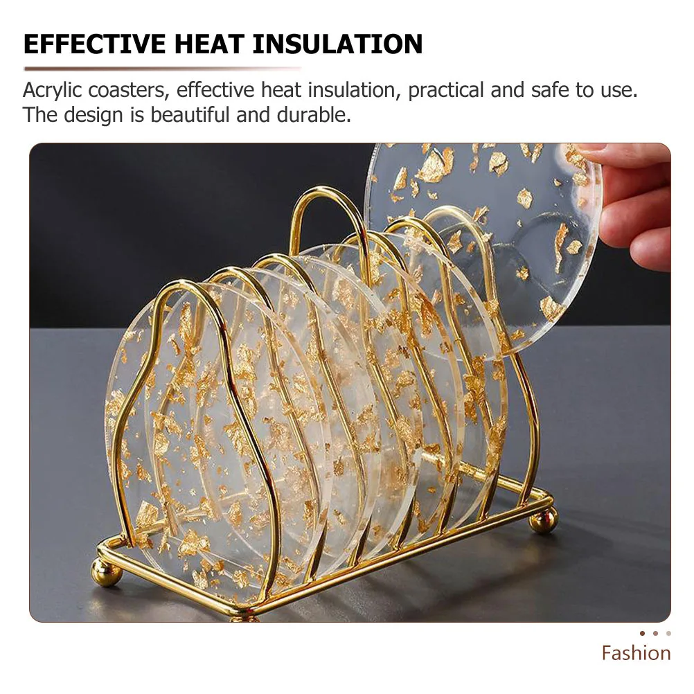 

1 set Acrylic Coasters Heat-Resistant Round Placemat Cup Mat For Drinks Tabletop Protector Insulated Mug Pad Home Decor Coffee