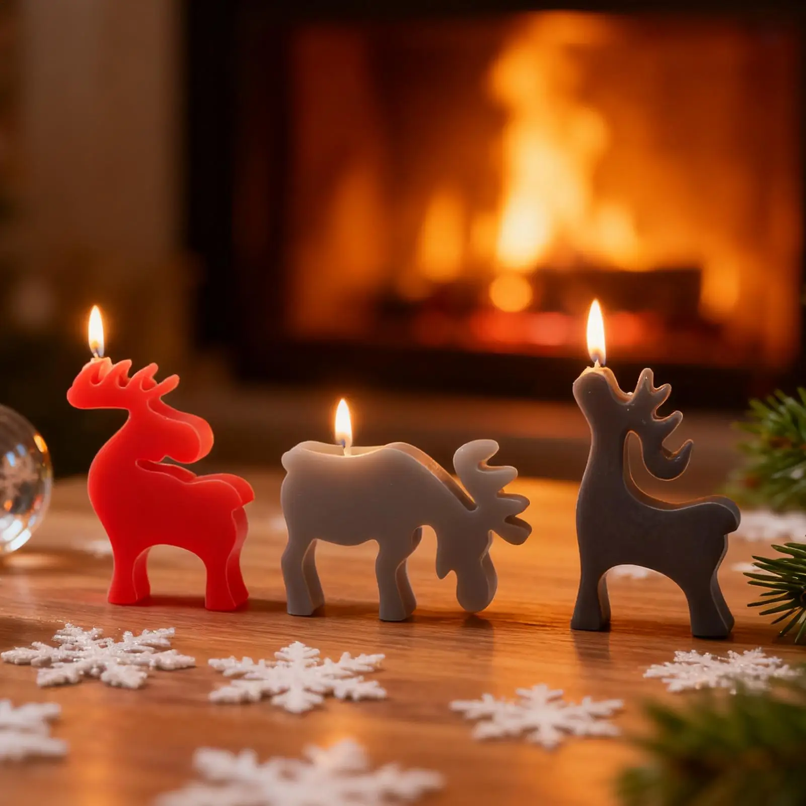 

Силиконовые рождественские формы 3D формы для украшений с оленями, рождественские формы для конфет для шоколадных свечей, мыла, помадки, конфет, выпечки