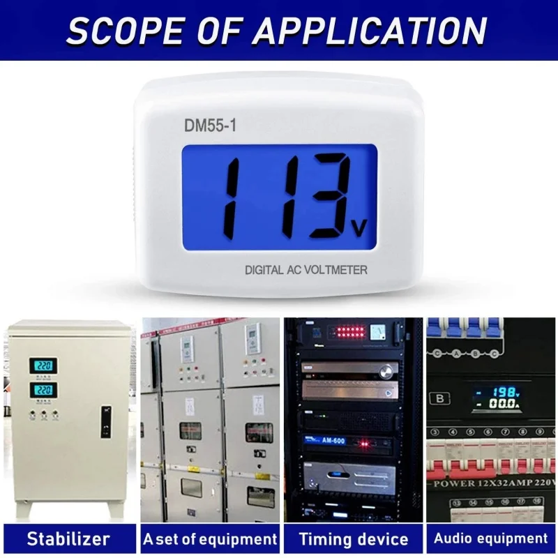 New Digital voltmeter EU US plug voltage meter socket voltage tester LCD display voltmeter 110V 220V wall panel voltmeter DM55-1