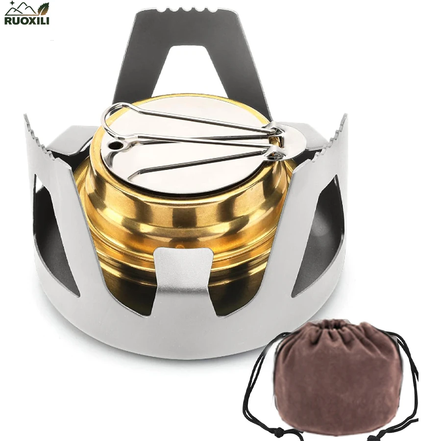 

Ultra-Light Camping Stove Mini Alcohol Stove Camping Cookware Set Perfect for Backpacking,Hiking & Picnics,Outdoor