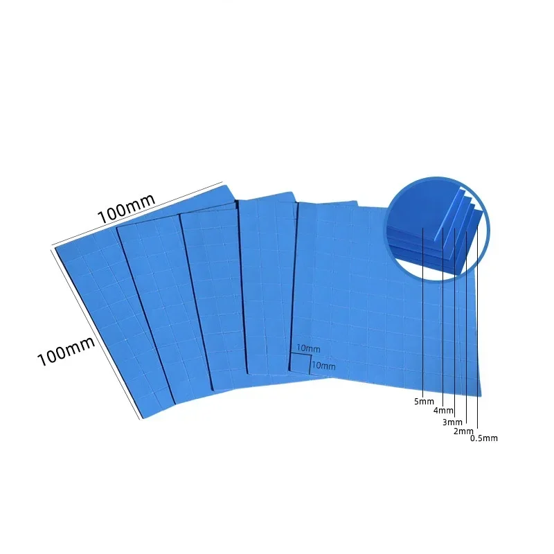100 pz 100*100mm Dissipatore di Calore Pad Termico CPU Dissipatore di Calore di Raffreddamento Conduttivo Pad In Silicone Pasta Processore accessori