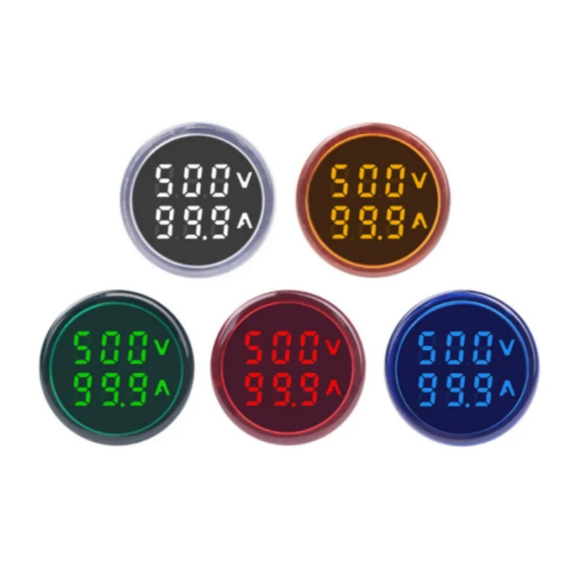1pcs 22mm AD16-22DVA Round LED Dual Display Volt Ampermeter Voltmeter 60-500V Ammeter Digital Voltage Current Ampere Pilot Lamp