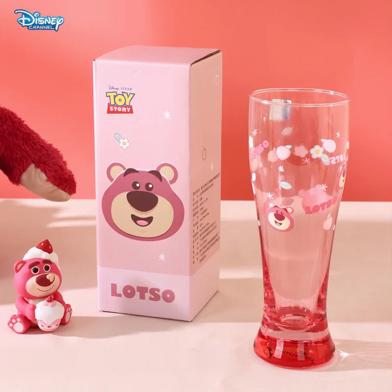 Disney strawberry bear upscale living room water cup water set home cute cartoon Winnie the Pooh glass cold water cup drink cups