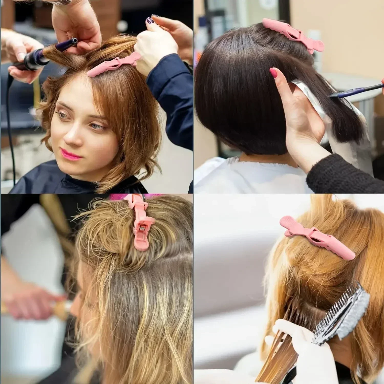 5PCS 악어 헤어 클립 헤어 드레싱 클램프 플라스틱 헤어 클로 프로 이발사 클립 살롱 스타일링 헤어핀 헤어 액세서리