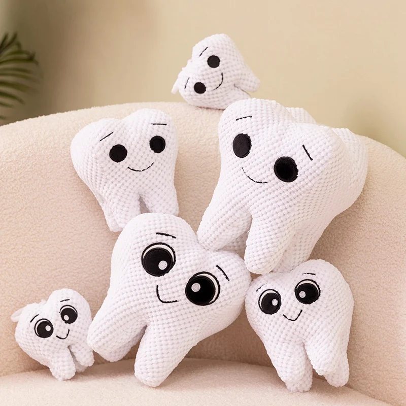 Simulation 22CM Lovely Stuffed Tooth Plush Toys Cute White Teeth Soft Funny Sofa Cushion Decor Gift For Children kids Pillow