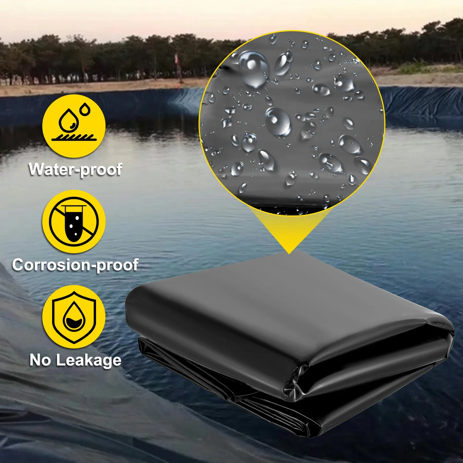 

HDPE Fish Pond Liner 0.1mm Thickness Garden Landscaping Pool Waterproof Membrane Aquaculture Pond Anti-seepage Film