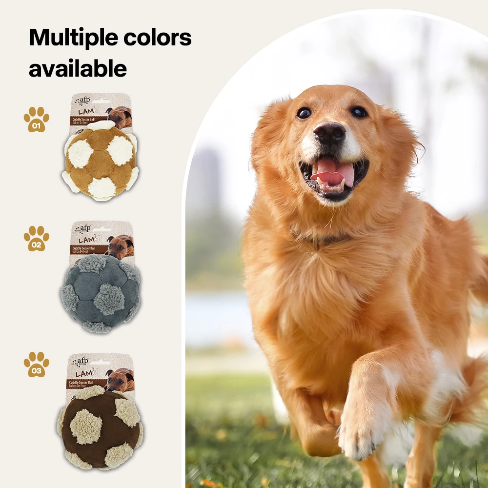 All For Paws Football Fleece Toy For Dog Faux Suede and Ultra-soft Fleece Refill For Large Dog Ball Toy With Sqeaker Sound