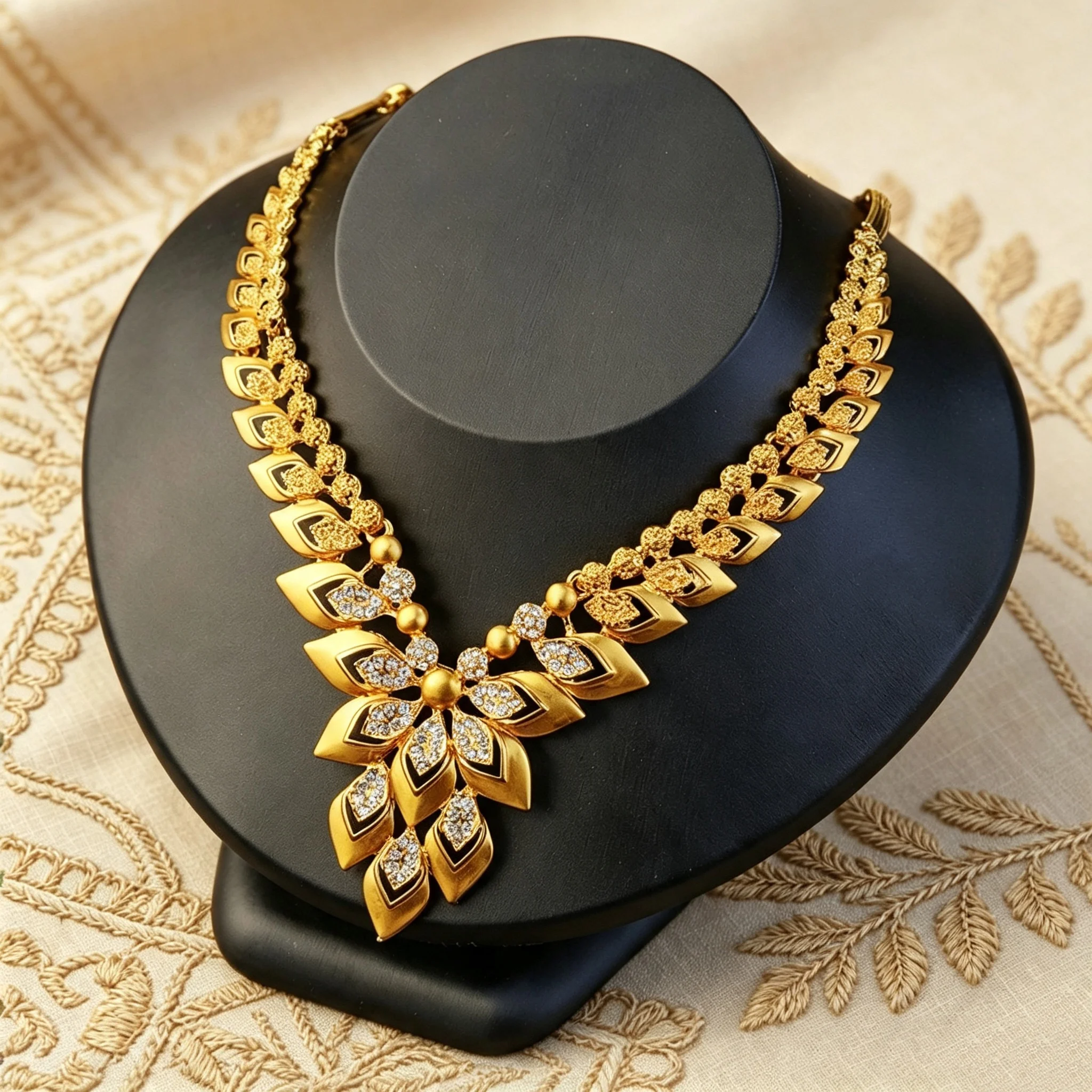 Exquisite Inlaid Crystal 4Pcs Gold Jewelry Set Bridal Decor Necklace Bracelet Earring Ring for Women Daily Wear
