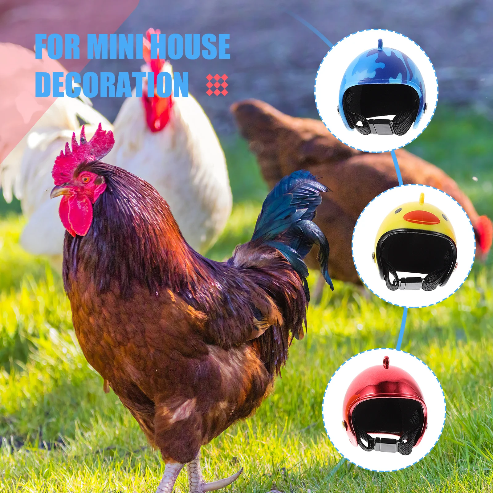 

4Pcs Chicken Helmets for Hens Bird Hat Pet Safety Comfortable Reusable