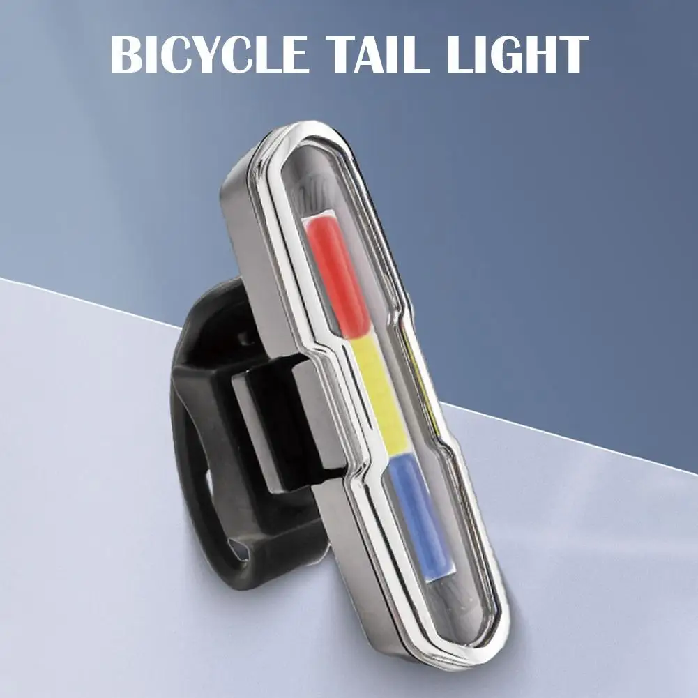 USB Rechargable Bicycle Light Led Blue Red Dual Color Temperture Waterproof Cycling Taillight Bike Light with Memory Function