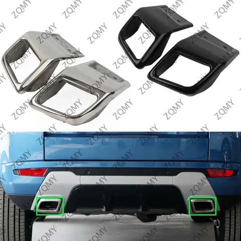 차량용 스틸 리어 범퍼 배기 튜브 트림, 랜드로버 레인지로버 이보크 2010 2011 2012 2013 2014 2015 2016 2017 2018, 1 개