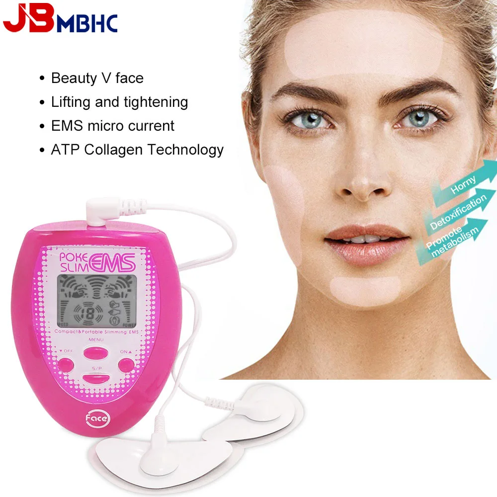 EMS Face Slimmer Mini Electromagnetic Wave Patch Microcurrent Facial Massager Beauty Instrument Face Lift Device V-Face Massager