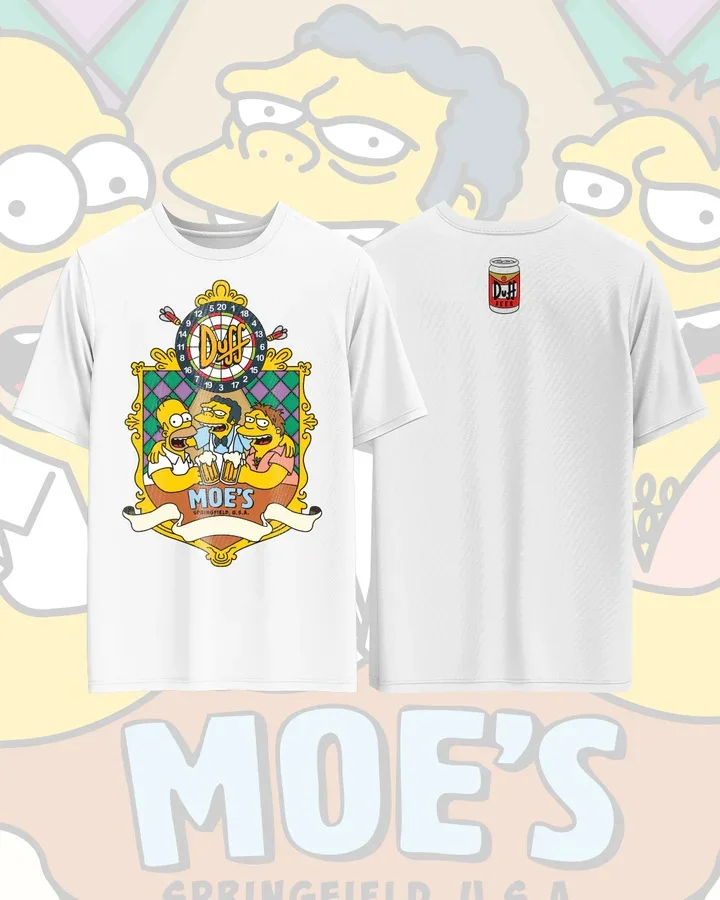 

Disney The Simpsons Moe's Tavern Pattern Printed Cotton T-shirt Casual Comfortable Soft Ventilate Street Parent Child T-shirts