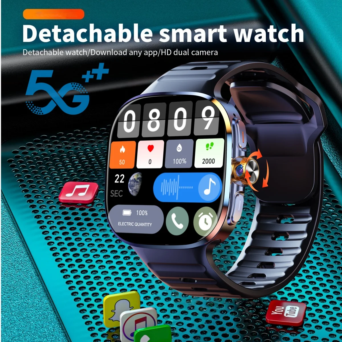 

Sports M99 4G/5G Smart Watch Android 10.0 OS Support GPS WIFI 2.4 inch 720*720 Screen 2400mAh Men Women Student Smartwatch