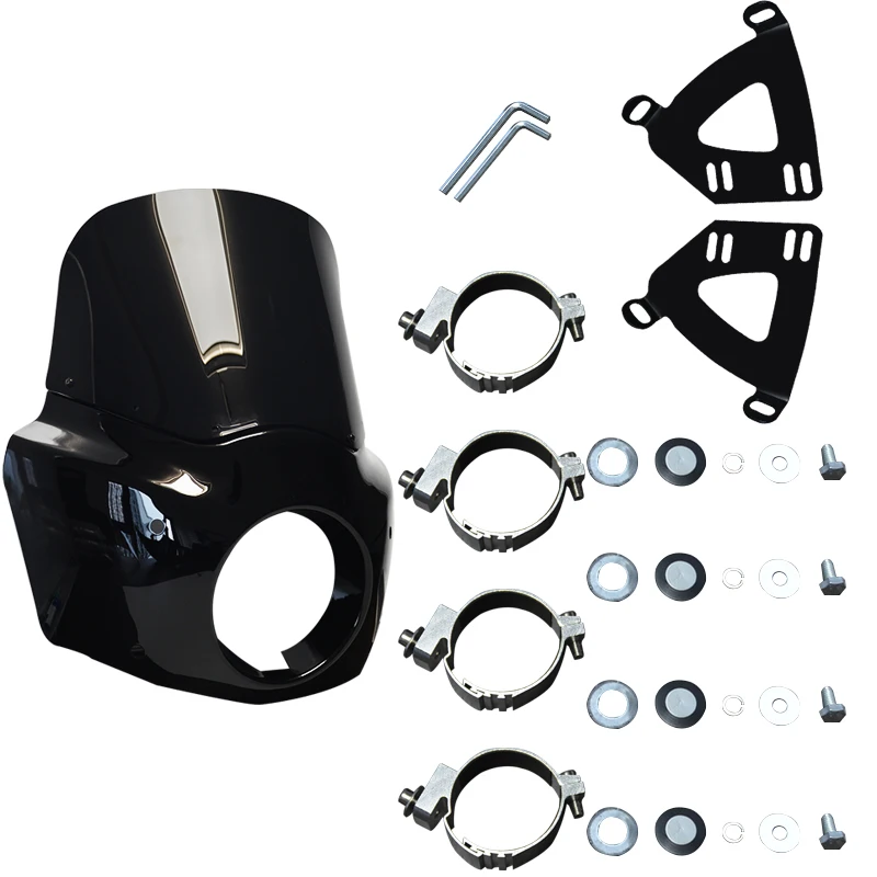 Motorcycle Accessories ABS Plastic Black 11 Inch Headlight Fairing Windshield Kits