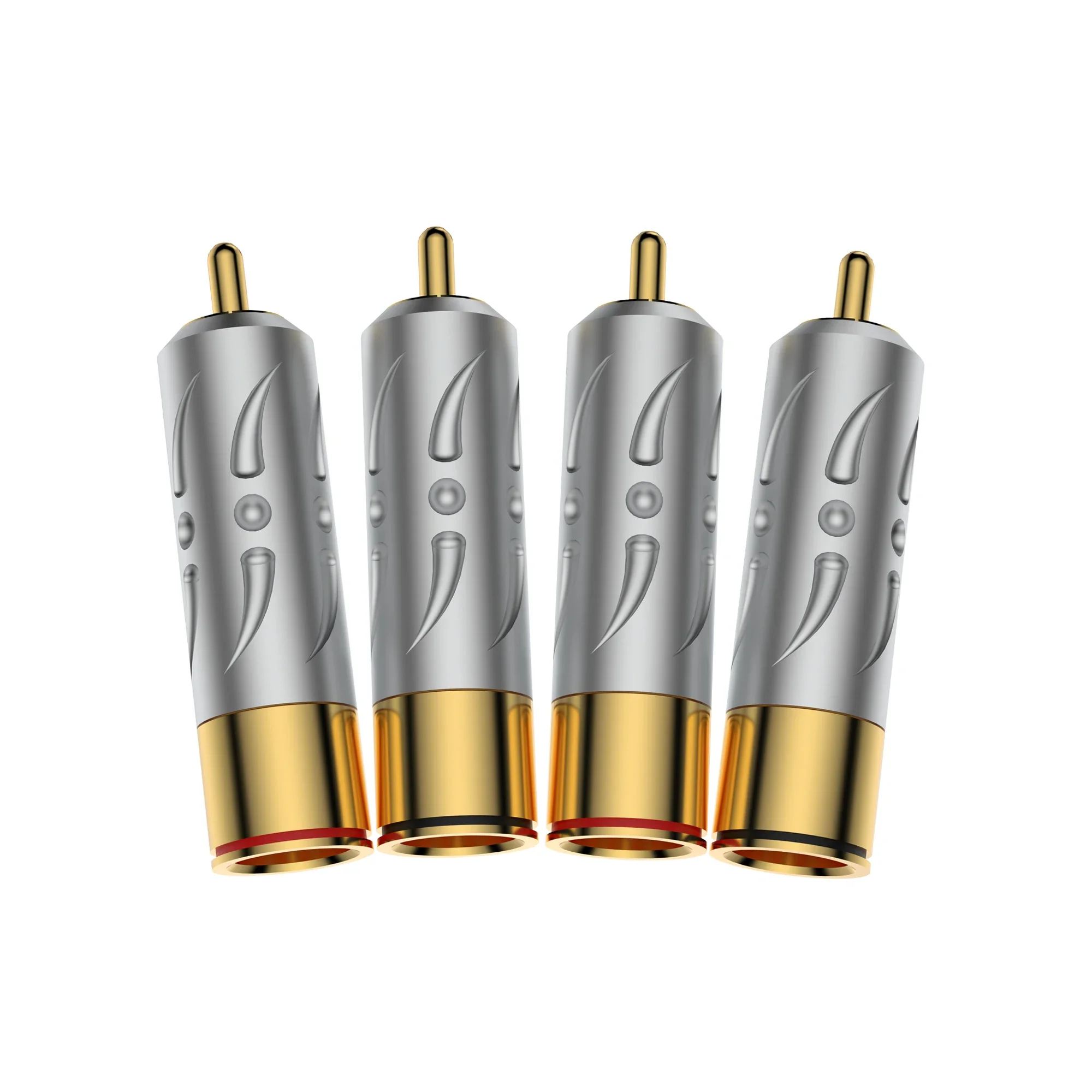 4 pçs de alta qualidade vr109g cobre puro banhado a ouro rca plug conector de áudio hifi rca plug conector cabo audiophile plug