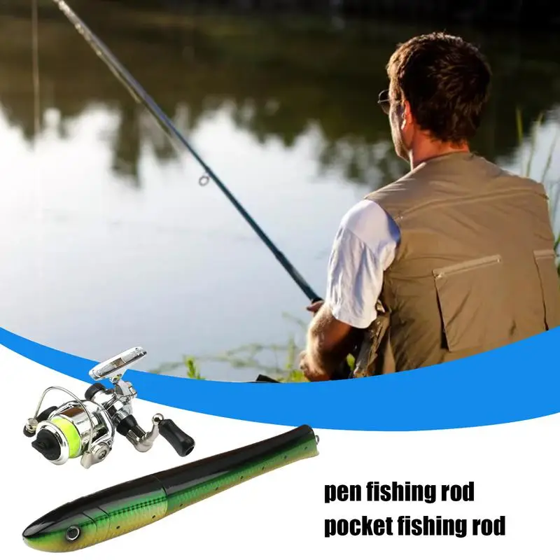 Pen Fishing Pole Telescopic Pocket Rod Fishing Pole Fishing Pen Rod Practical River Fishing Pole Fishing Rod Reel Combo For