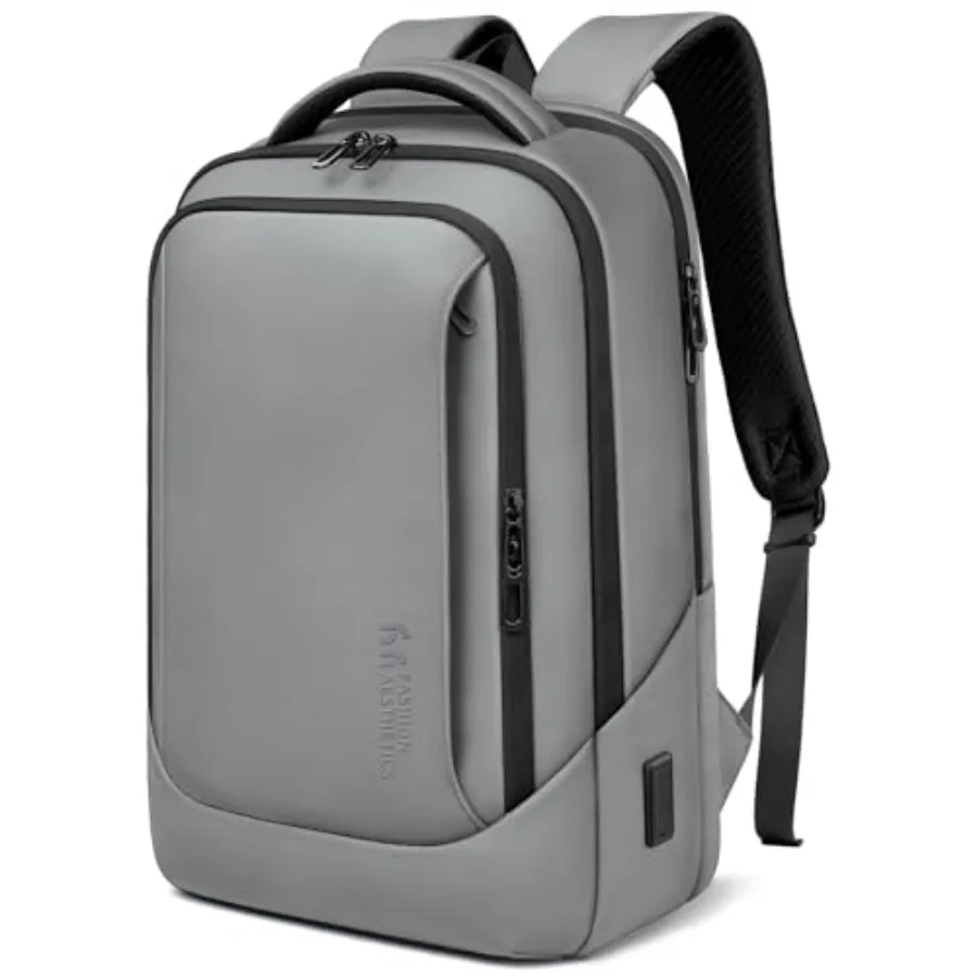 Laptop Backpack for Men with USB Charging Port Water-Resistant for Computer Bag Durable High-Tech Daypack Casual Backpack for B