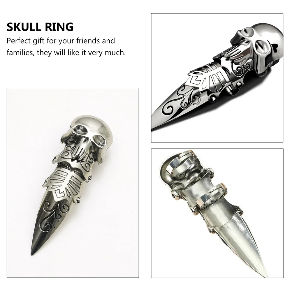 1pc Delicate Vinger Open Ring Retro Schedel Modellering Ring Decor Mode-accessoire Vinger Ring Decor Man Vinger Sieraden