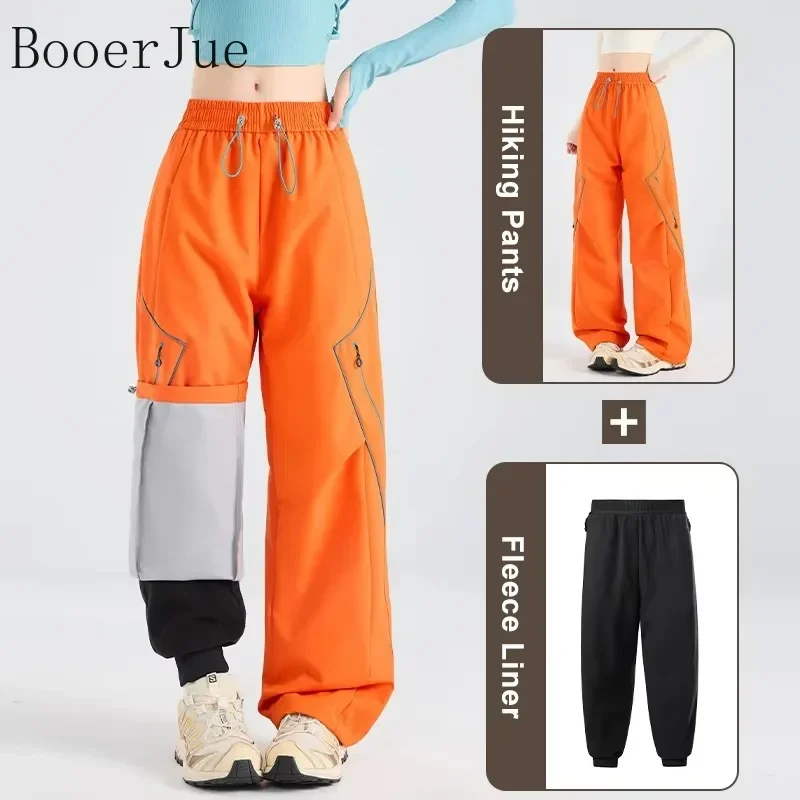 Unisex 3-in-1 Removable Softshell Pants Waterproof Cold-Proof Winter Outdoor Trousers for Hiking & Mountaineering 5XL Available