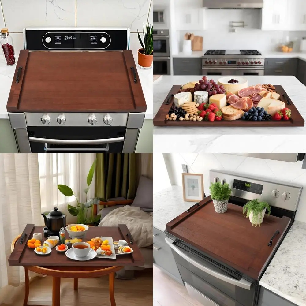 

Деревянная верхняя крышка плиты с ручками, посуда ручной работы газовой плиты, доска для экономии места на столешнице для использования на кухне