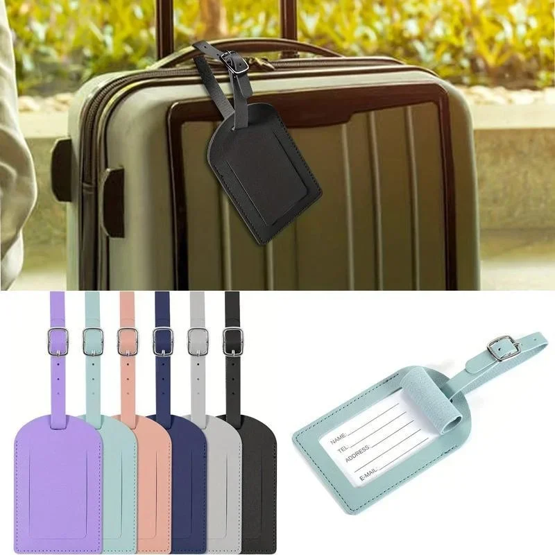 

PU Leather Travel Tags Luggage Tags for Luggage Baggage Suitcase Travelling Wedding Valentines Gift Etiquette Bagage Voyage