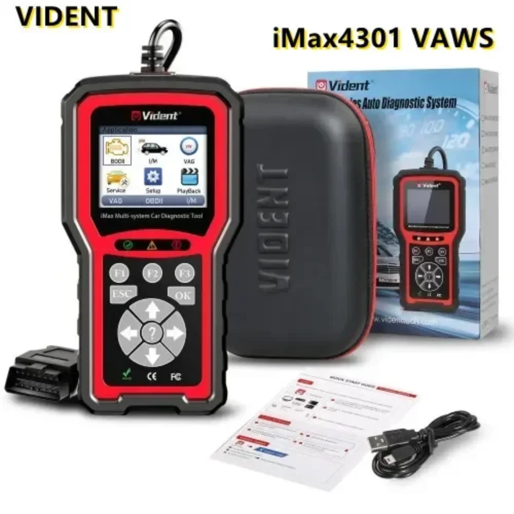 

New VIDENT IMax4301 VAWS V-A-G OBD Diagnostic Tool Service Tool Supports 9 Special Functions 16 Reset Services OBDII Code Reader