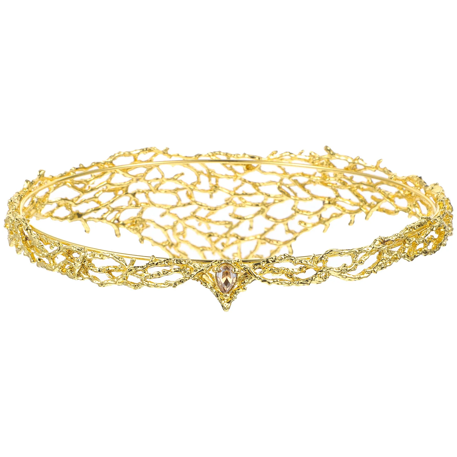 

Retro Crown For Women Vintage Alloy Finish Glitter Party Headpiece Cosplay Tiara Birthday Event Decor