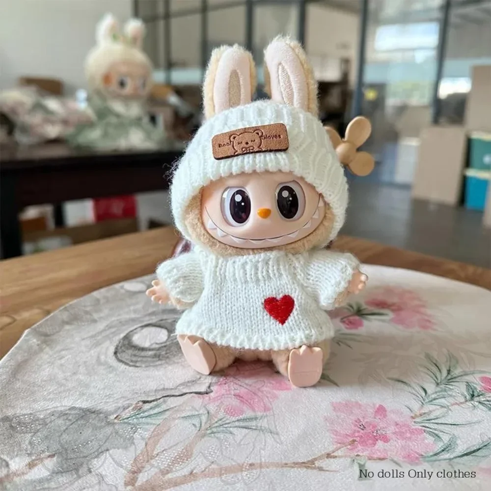 

2025 new For 15-17cm Labubu Clothes Outfit Sitting Clothes Cute Sweater Hat Outfit Accessories Fashion Dolls Accessories