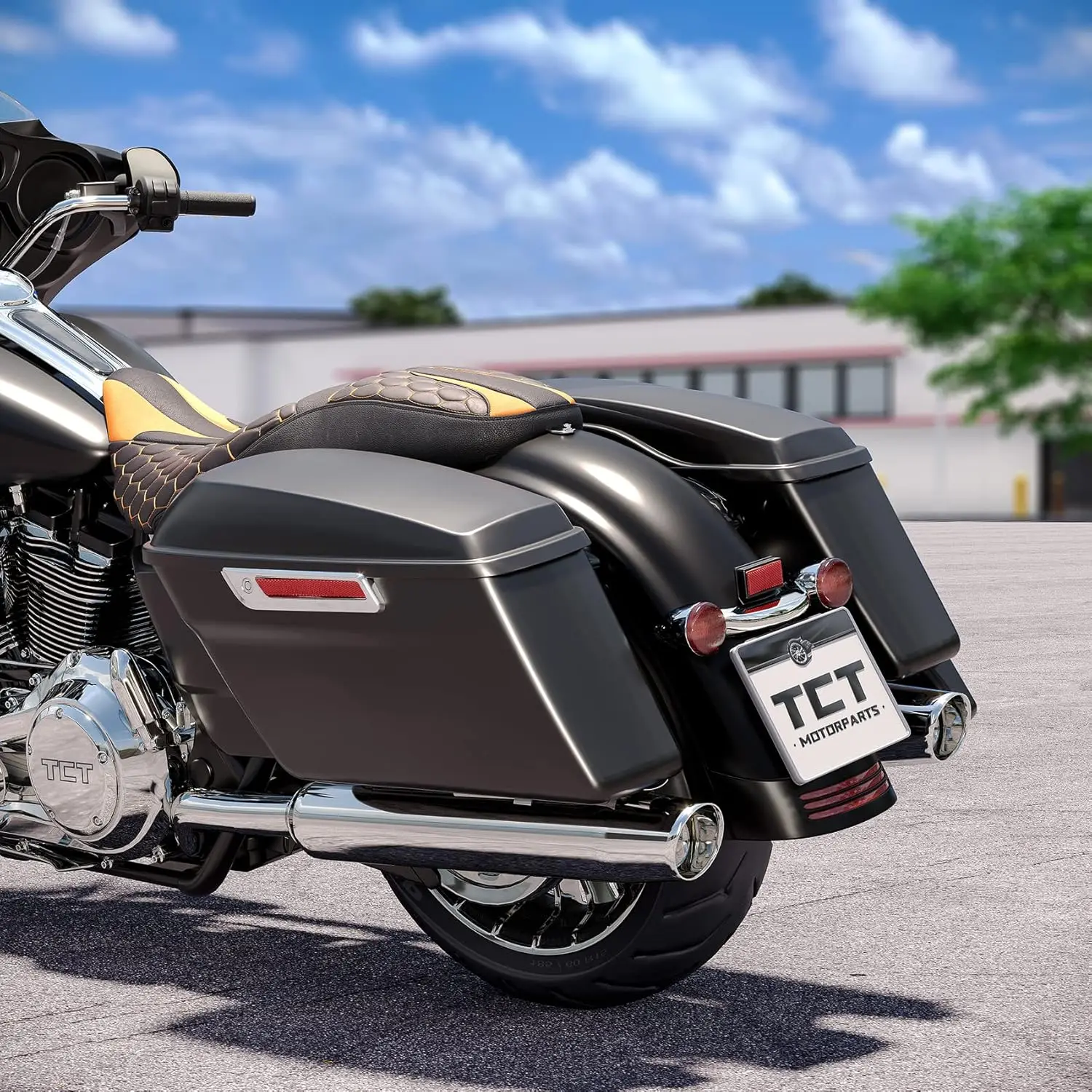 

Matte Black Hard Saddle Bags Sadddlebag w/Latch Fit for Harley Touring FLT, FLHT, FLHTCU, FLHRC, Road King, Road Glide