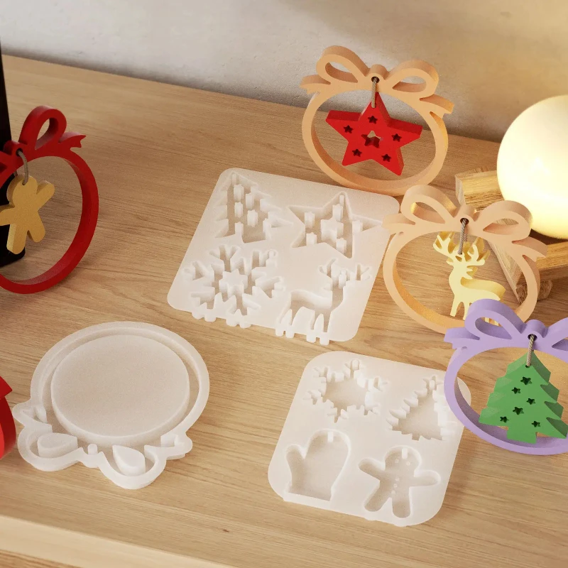Neu eingetroffen: Silikon-Hängeform für DIY Epoxidharz, Gips, Beton – Schneeflocken-, Weihnachtsbaum- und Hirsch-Anhängerform