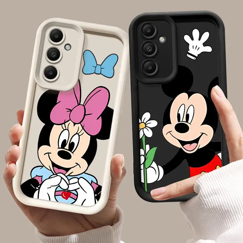 ディズニーかわいいミッキーミニー電話ケース三星銀河 A15 A25 A35 A55 A51 A71 A72 A73 A52 A52s A53 A54 ソフト 4 グラム 5 グラムソフトカバー